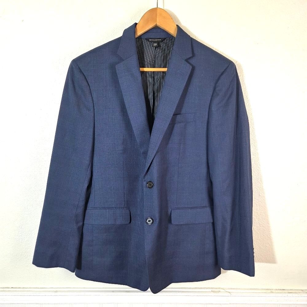 Banana Republic Blazer Mens 38S Blue 100 Wool Italian Fabric Sport Coat Marzotto
